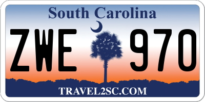 SC license plate ZWE970