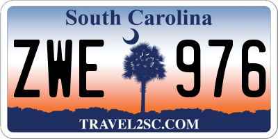 SC license plate ZWE976