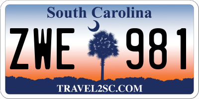 SC license plate ZWE981