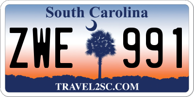 SC license plate ZWE991