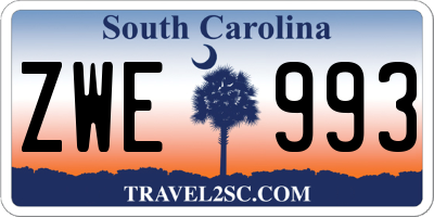 SC license plate ZWE993