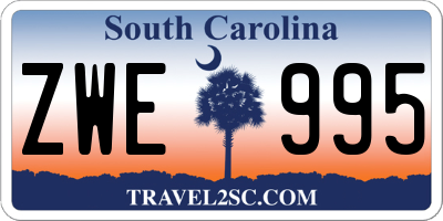 SC license plate ZWE995