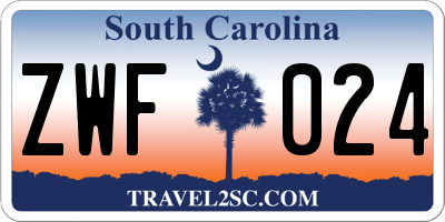 SC license plate ZWF024