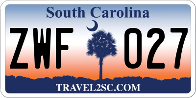 SC license plate ZWF027
