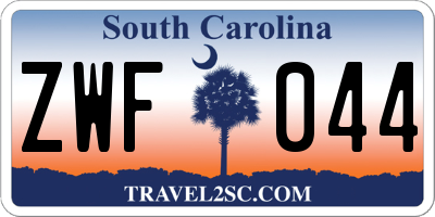 SC license plate ZWF044
