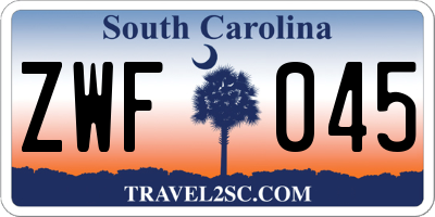 SC license plate ZWF045