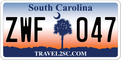 SC license plate ZWF047