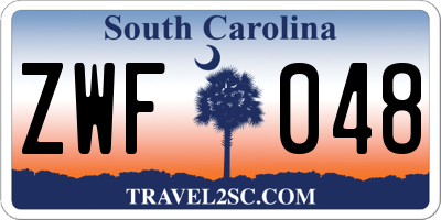 SC license plate ZWF048