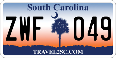SC license plate ZWF049