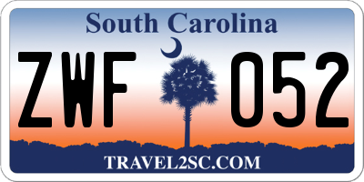SC license plate ZWF052