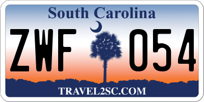 SC license plate ZWF054