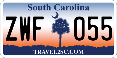SC license plate ZWF055