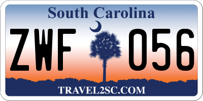 SC license plate ZWF056