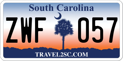 SC license plate ZWF057