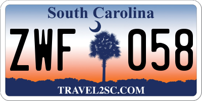 SC license plate ZWF058