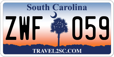 SC license plate ZWF059