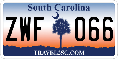 SC license plate ZWF066