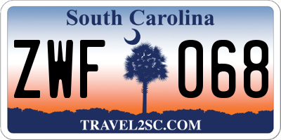 SC license plate ZWF068