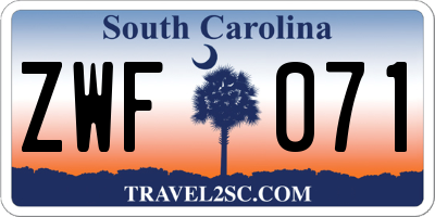 SC license plate ZWF071