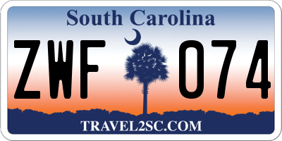 SC license plate ZWF074