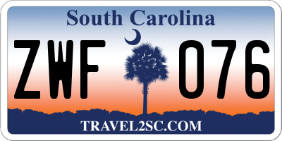 SC license plate ZWF076