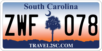 SC license plate ZWF078