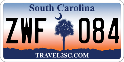 SC license plate ZWF084