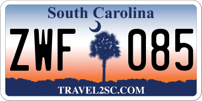 SC license plate ZWF085