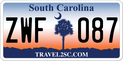 SC license plate ZWF087