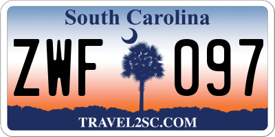 SC license plate ZWF097