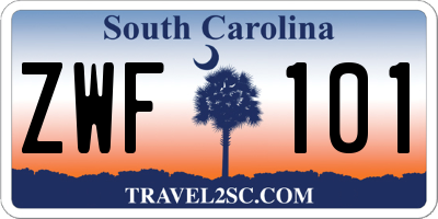 SC license plate ZWF101