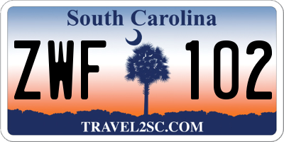 SC license plate ZWF102