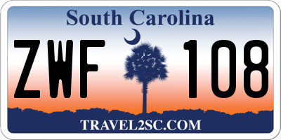 SC license plate ZWF108