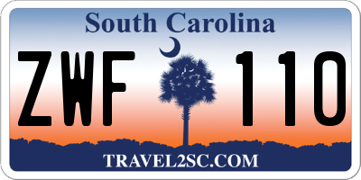 SC license plate ZWF110