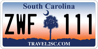 SC license plate ZWF111