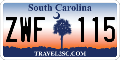 SC license plate ZWF115
