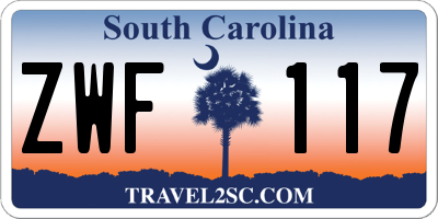 SC license plate ZWF117