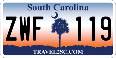 SC license plate ZWF119