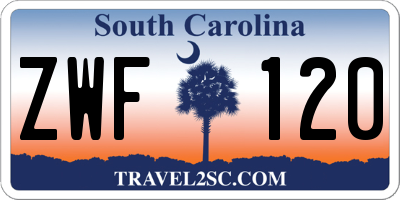 SC license plate ZWF120