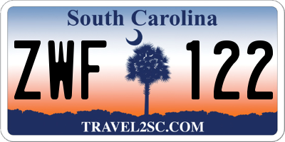 SC license plate ZWF122