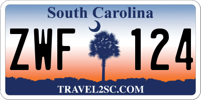 SC license plate ZWF124