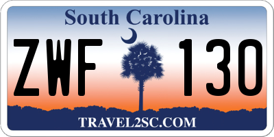 SC license plate ZWF130