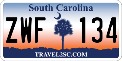 SC license plate ZWF134