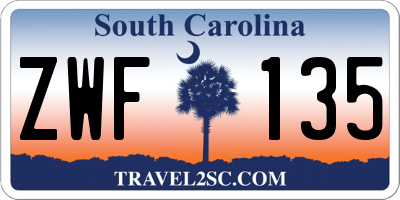 SC license plate ZWF135