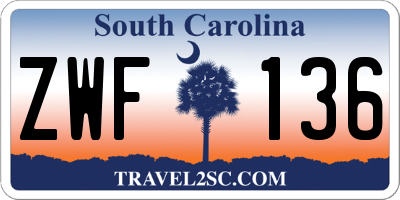 SC license plate ZWF136