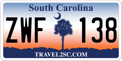 SC license plate ZWF138