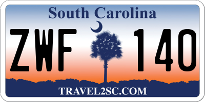SC license plate ZWF140