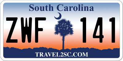 SC license plate ZWF141