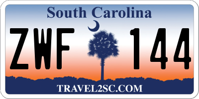 SC license plate ZWF144