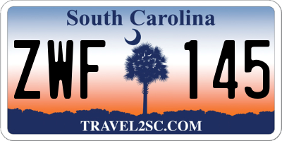 SC license plate ZWF145